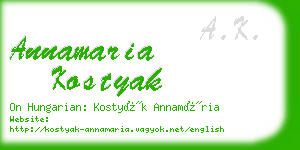 annamaria kostyak business card